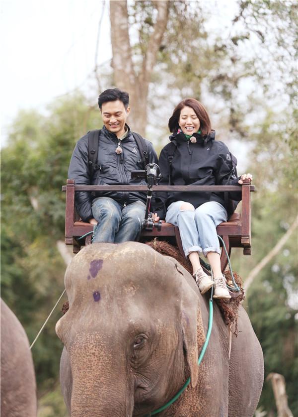 萌翻！李湘骑大象如女王出巡 袁咏仪变身袁三岁