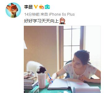 李晨又洒一把狗粮！晒范冰冰素颜读剧本居家照